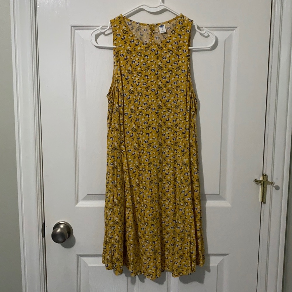 Yellow floral summer dress